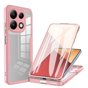 Pachet 360: Husa cu folie integrata pentru Xiaomi Redmi Note 13 Pro 4G Cover360 fata / spate  - roz