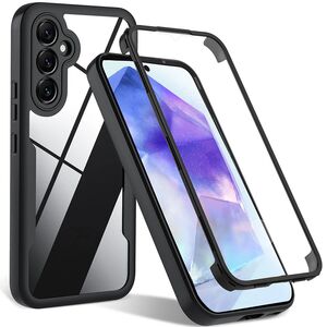 Pachet 360: Husa cu folie integrata pentru Samsung Galaxy A54 Cover360 fata / spate - negru