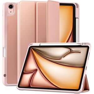 Husa pentru Apple iPad Air 11 2024 / 2025​ M2, M3 cu functie wake-up/sleep si compartiment pentru Apple Pen, tip stand, roz
