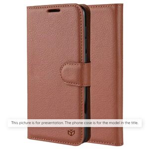 Husa pentru Motorola Edge 50 Pro Wallet tip carte, maro
