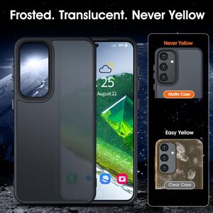 Husa pentru Samsung Galaxy A55 Lightweight Frosted Translucent, negru mat