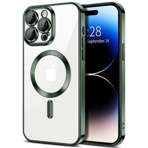 Husa pentru iPhone 15 Pro Max cu MagSafe si protectie pentru lentile anti-shock 1.5 mm - deep green