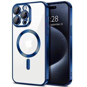 Husa pentru iPhone 15 Pro cu MagSafe si protectie pentru lentile anti-shock 1.5 mm - deep blue