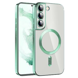 Husa pentru Samsung Galaxy S21 FE cu MagSafe si protectie pentru lentile anti-shock 1.5 mm - light green