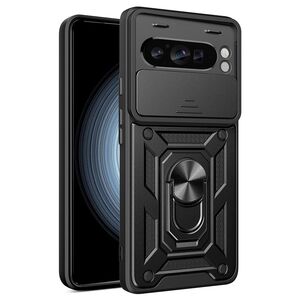 Husa pentru Google Pixel 9 Pro XL cu inel Ring Armor Kickstand Tough Rugged cu protectie camera, negru