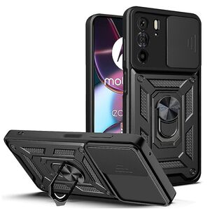 Husa pentru Motorola Edge 30 Pro cu inel Ring Armor Kickstand Tough Rugged, negru