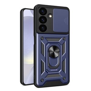 Husa pentru  Samsung Galaxy S24+ Plus Ring Armor Kickstand Tough Rugged Cover cu protectie camera, albastru