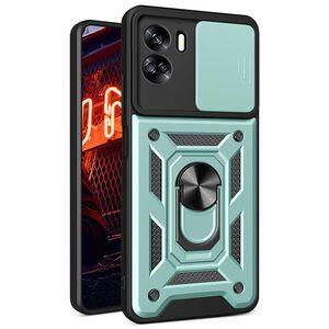 Husa pentru Honor 90 Lite Ring Armor Kickstand Tough Rugged Cover cu protectie camera, verde