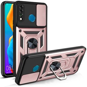Husa pentru Huawei P30 Lite Armor Kickstand Tough Rugged Cover cu protectie camera, rose gold