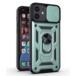 Husa pentru iPhone 12 / 12 Pro cu inel Ring Armor Kickstand Tough, protectie camera, verde
