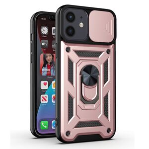 Husa pentru iPhone 12 / 12 Pro cu inel Ring Armor Kickstand Tough, protectie camera, rose gold