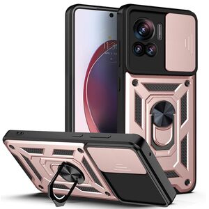 Husa pentru Motorola Edge 30 Ultra cu inel Ring Armor Kickstand Tough Rugged, rose gold