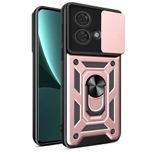 Husa pentru Motorola Edge 40 NEO cu inel Ring Armor Kickstand Tough Rugged, rose gold
