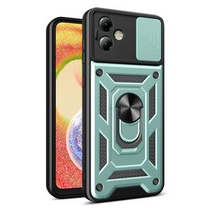 Husa pentru Motorola Moto G14 Ring Armor Kickstand Tough, protectie camera, verde