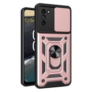 Husa pentru Nokia G21 / G11 Ring Armor Kickstand Tough, protectie camera, rose gold