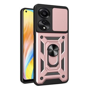 Husa pentru Oppo A78 4G cu inel Ring Armor Kickstand Tough, protectie camera, rose gold