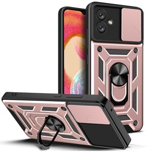 Husa pentru Samsung Galaxy A04e cu inel Ring Armor Kickstand Tough, protectie camera, rose gold