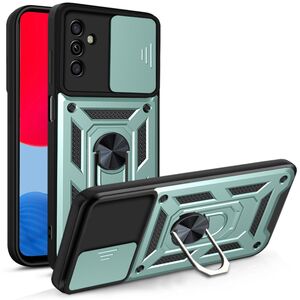 Husa pentru Samsung Galaxy A13 5G / A04s cu inel Ring Armor Kickstand Tough, protectie camera, verde