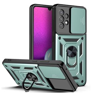 Husa pentru Samsung Galaxy A23 cu inel Ring Armor Kickstand Tough, protectie camera, verde