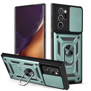 Husa pentru Samsung Galaxy Note 20 Ultra cu inel Ring Armor Kickstand Tough, protectie camera, verde