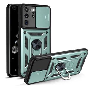 Husa pentru Samsung Galaxy S20 Ultra cu inel Ring Armor Kickstand Tough, protectie camera, verde