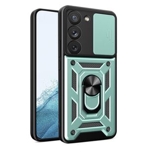 Husa pentru Samsung Galaxy S22 cu inel Ring Armor Kickstand Tough, protectie camera, verde