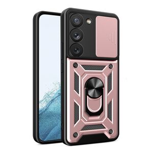 Husa pentru Samsung Galaxy S22 cu inel Ring Armor Kickstand Tough, protectie camera, rose gold