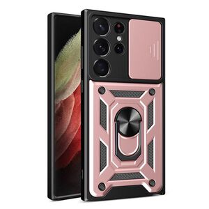 Husa pentru Samsung Galaxy S22 Ultra cu inel Ring Armor Kickstand Tough, protectie camera, rose gold