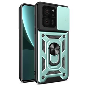 Husa pentru  Xiaomi 13T, 13T Pro Ring Armor Kickstand Tough Rugged Cover cu protectie camera, verde