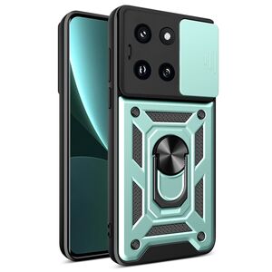 Husa pentru Xiaomi 14 Pro cu inel Ring Armor Kickstand Tough, protectie camera, verde