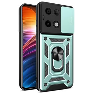 Husa pentru  Xiaomi Redmi Note 13 Pro 5G Ring Armor Kickstand Tough Rugged Cover cu protectie camera, verde
