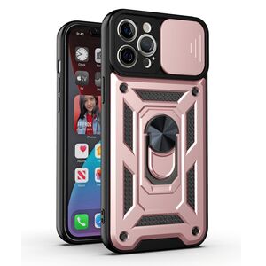 Husa pentru iPhone 11 Pro Max cu inel Ring Armor Kickstand Tough, protectie camera, rose gold