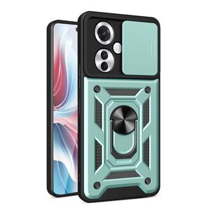 Husa pentru Oppo Reno 11F cu inel Ring Armor Kickstand Tough, protectie camera, verde