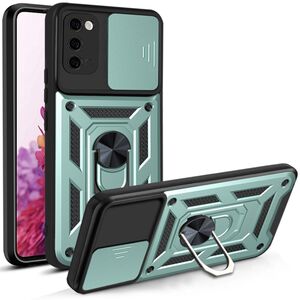 Husa pentru Samsung Galaxy S20 cu inel Ring Armor Kickstand Tough, protectie camera, verde