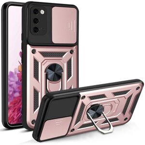 Husa pentru Samsung Galaxy S20 cu inel Ring Armor Kickstand Tough, protectie camera, rose gold