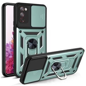 Husa pentru Samsung Galaxy S20 FE cu inel Ring Armor Kickstand Tough, protectie camera, verde