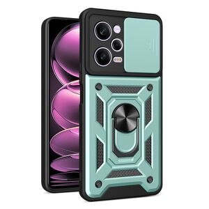 Husa pentru Xiaomi Redmi Note 12 Pro cu inel Ring Armor Kickstand Tough, protectie camera, verde