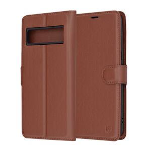 Husa Google Pixel 8 Pro Techsuit Leather Book tip carte, maro