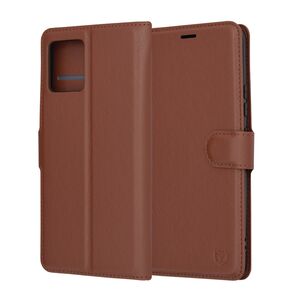 Husa Motorola Moto G72 Techsuit Leather Book tip carte, maro
