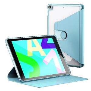 Husa rotativa 360 pentru iPad 10.2 inch 9/8/7 2021/2020/2019 Crystal Vision, sky blue / transparent