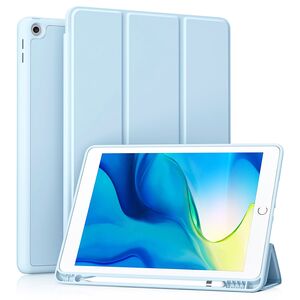 Husa iPad 10.2 inch 9/8/7 2021/2020/2019 cu suport Apple Pen si functie stand - light green - sky blue
