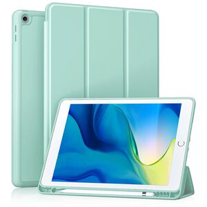 Husa iPad 10.2 inch 9/8/7 2021/2020/2019 cu suport Apple Pen si functie stand - light green