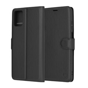 Husa Motorola Moto E22 / E22i Techsuit Leather Book tip carte, negru