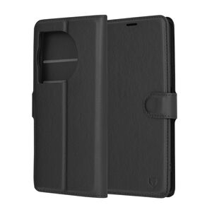 Husa OnePlus 12R Techsuit Leather Book tip carte, negru
