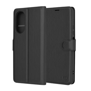 Husa Oppo A58 4G Techsuit Leather Book tip carte, negru