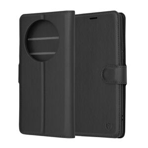 Husa Realme 12 Pro / 12 Pro+ Techsuit Leather Book tip carte, negru