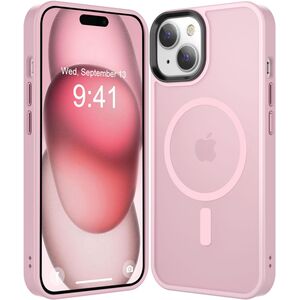 Husa pentru iPhone 15 Plus cu MagSafe, Ghost Series, translucent - roz