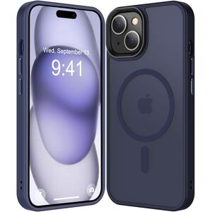 Husa pentru iPhone 15 Plus cu MagSafe, Ghost Series, translucent - albastru