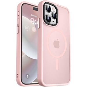 Husa pentru iPhone 15 Pro cu MagSafe, Ghost Series, translucent - roz