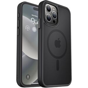 Husa pentru iPhone 15 Pro Max cu MagSafe, Ghost Series, translucent - negru